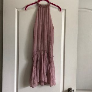 Elegant Pink Halter Dress